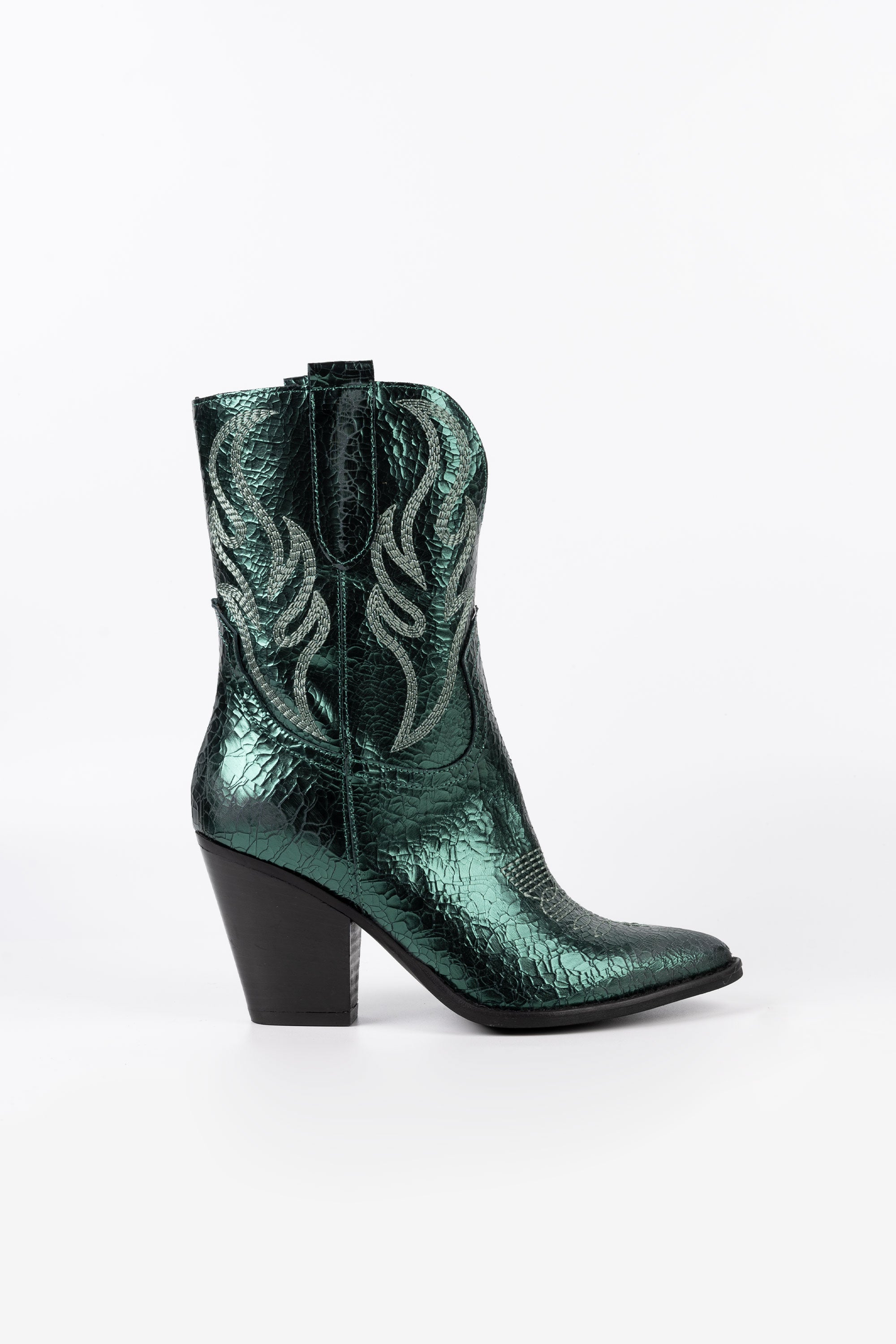 Stivaletti Texani in Pelle Laminata Monique