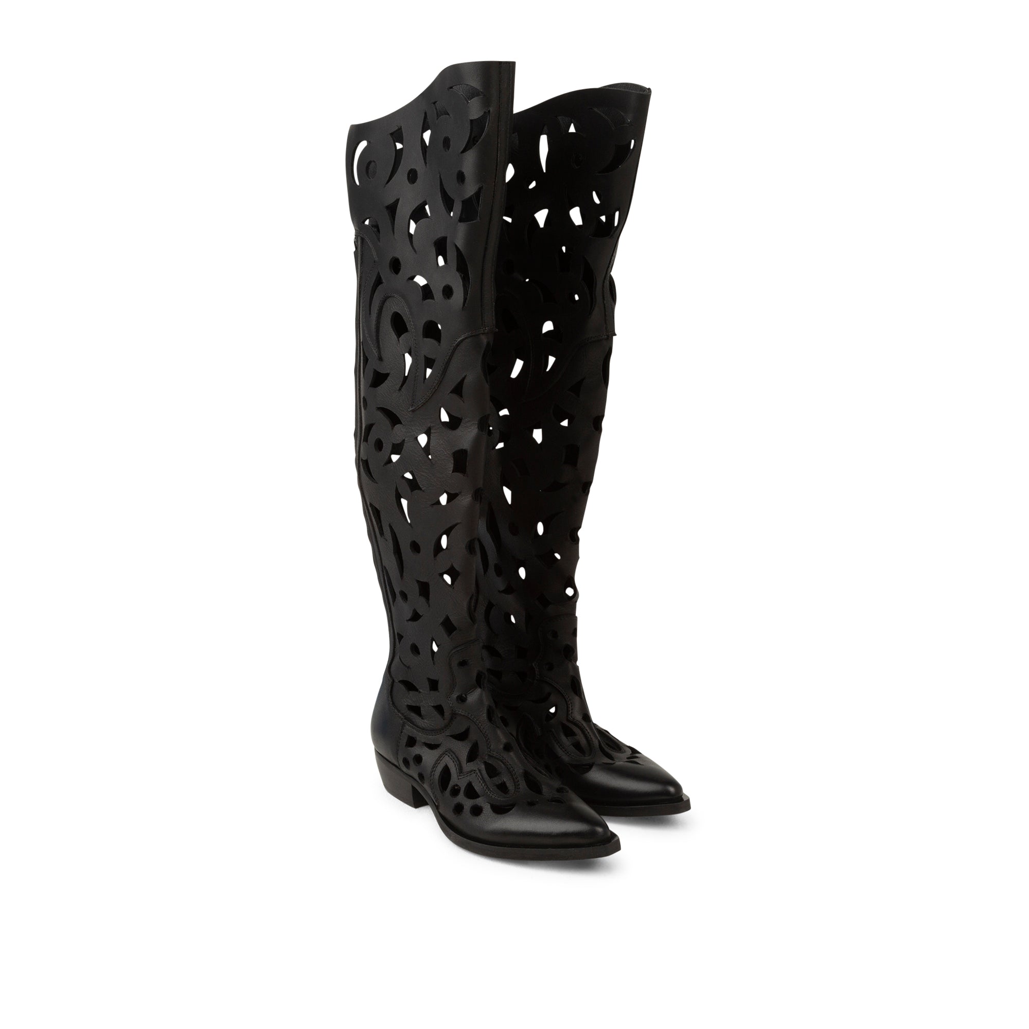 Stivali Texani In Pelle Chloe Neri