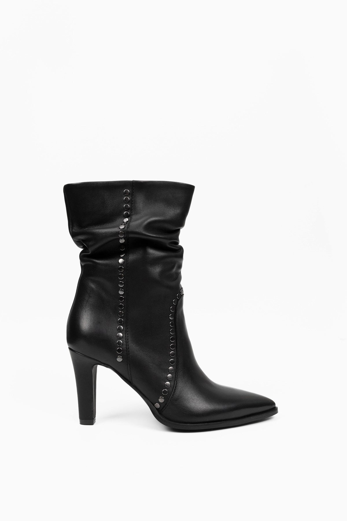 Stiefeletten Hoher Absatz mit Nieten in Leder Maeve