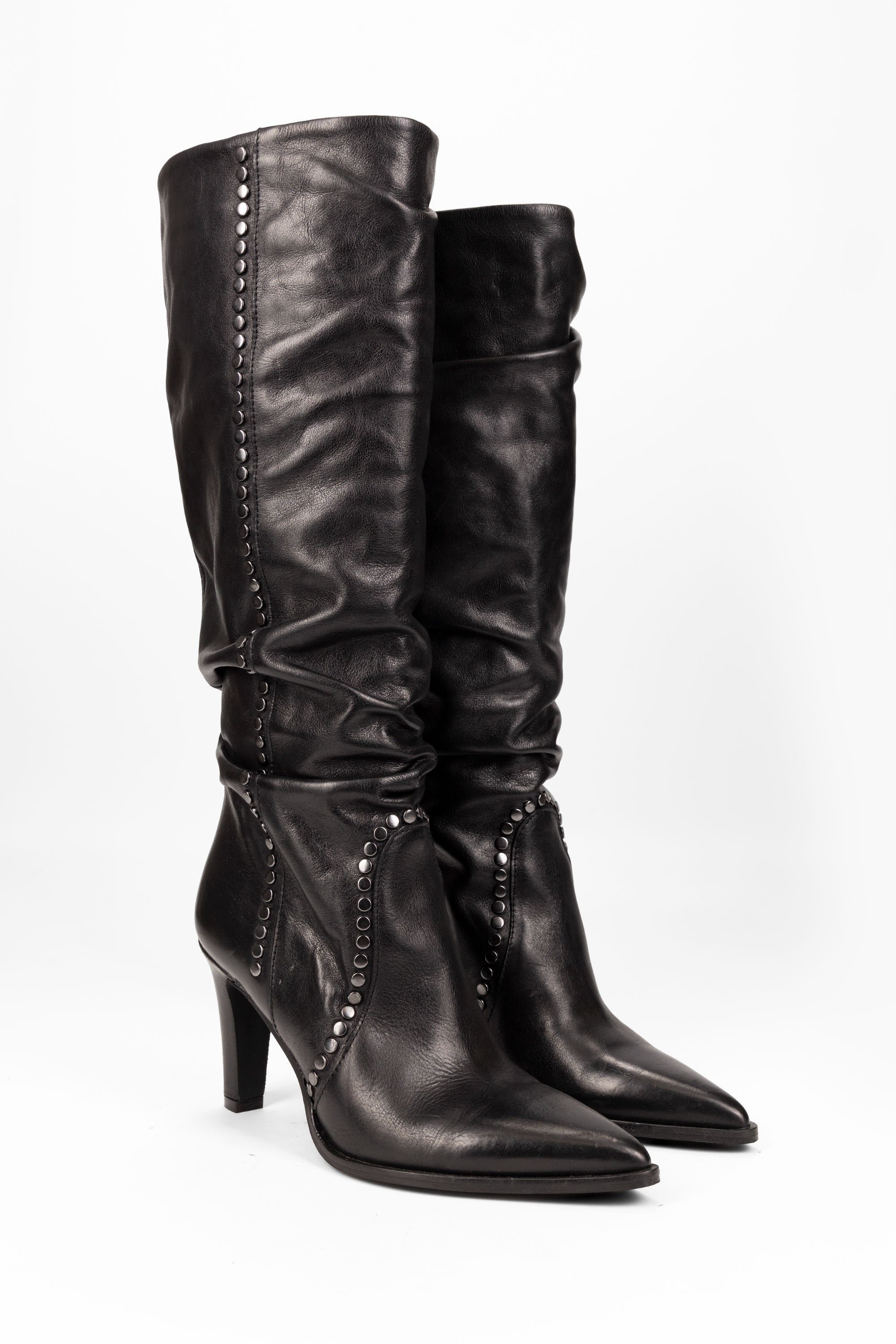 Stivali in Pelle Georgina - Nero