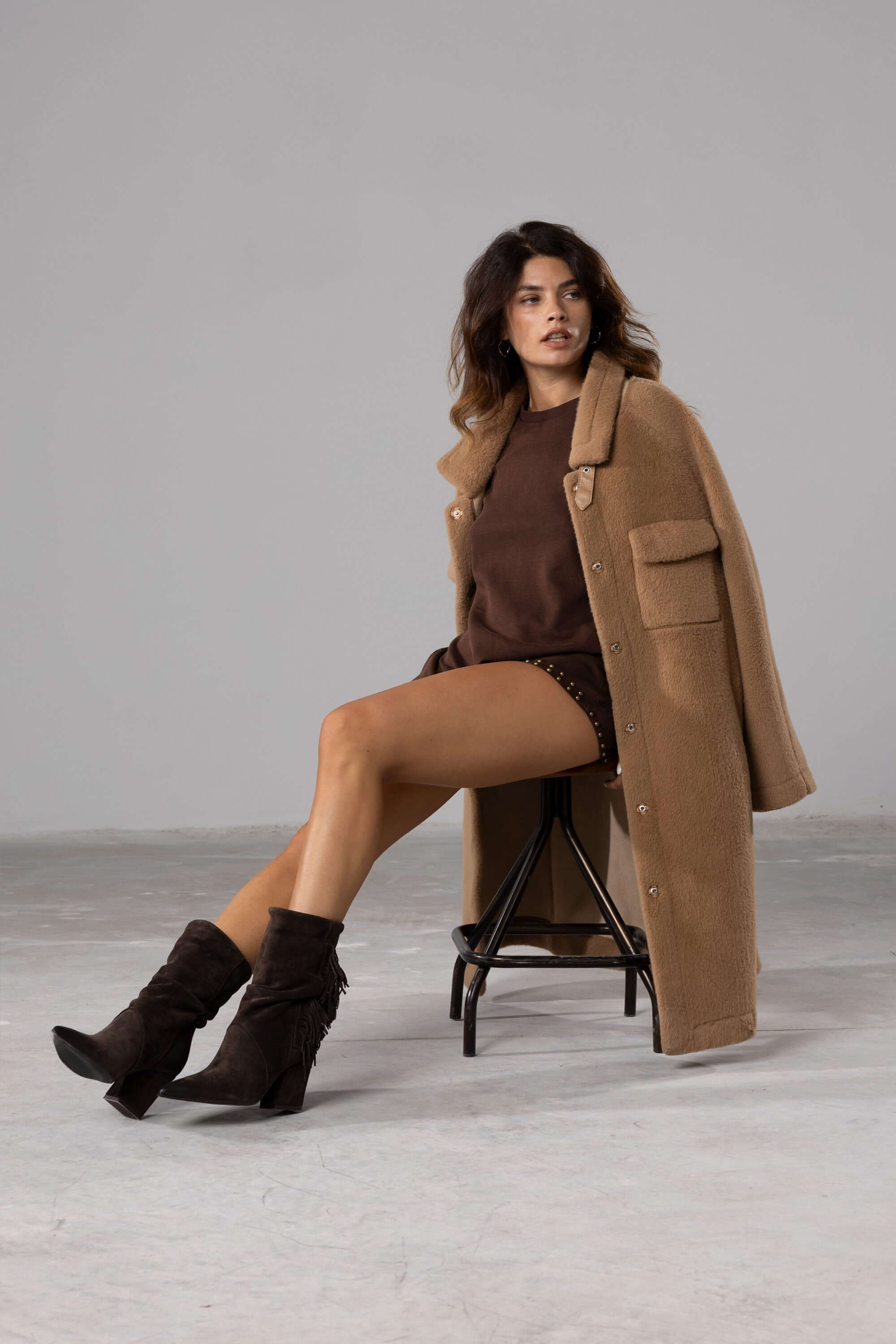 Stivaletti in Camoscio con Frange Madison