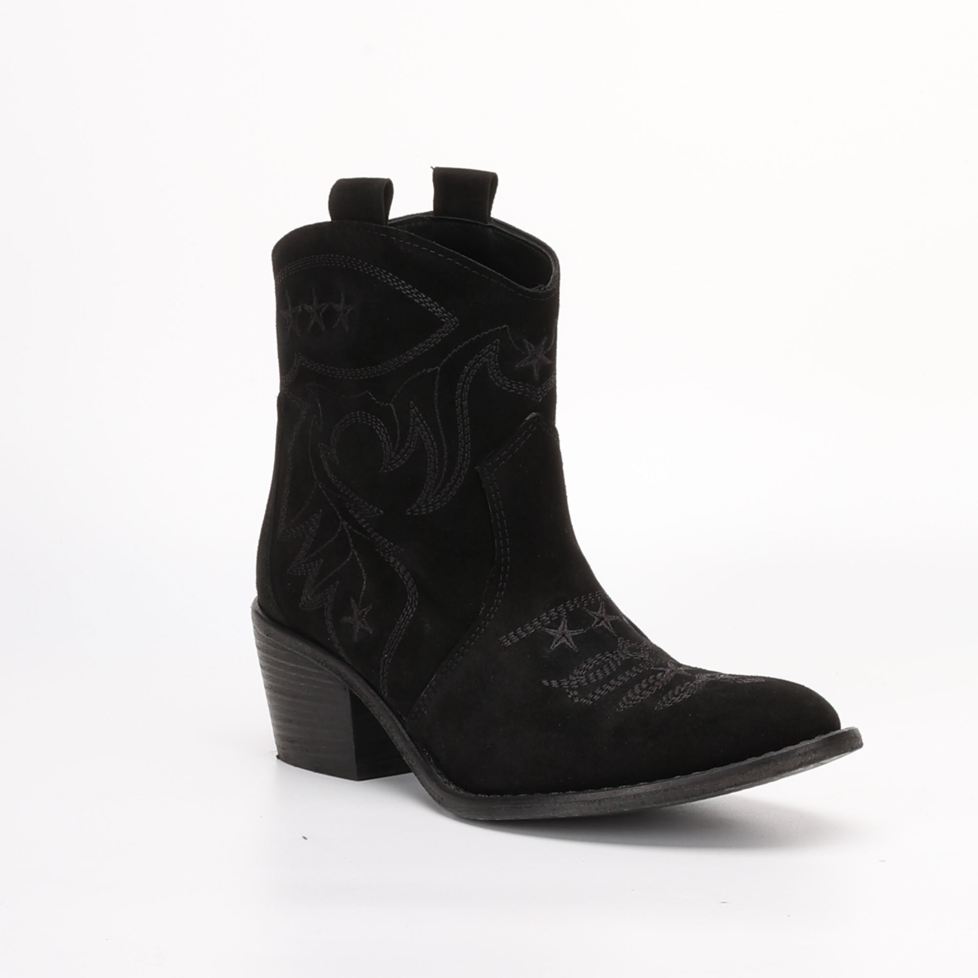 Stivaletto Texano in Camoscio Livia Nero