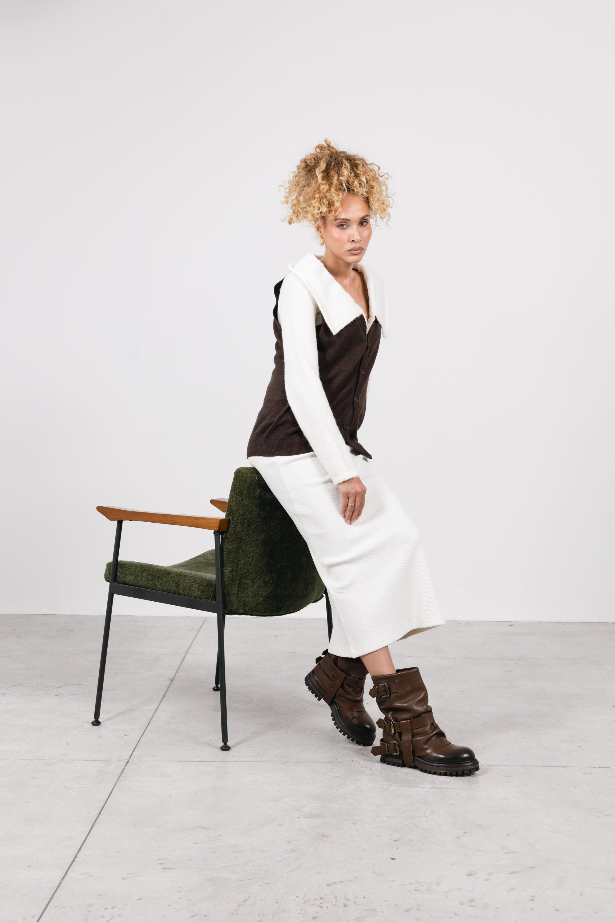 Anfibi in Pelle Nathalie - Cuoio, indossato