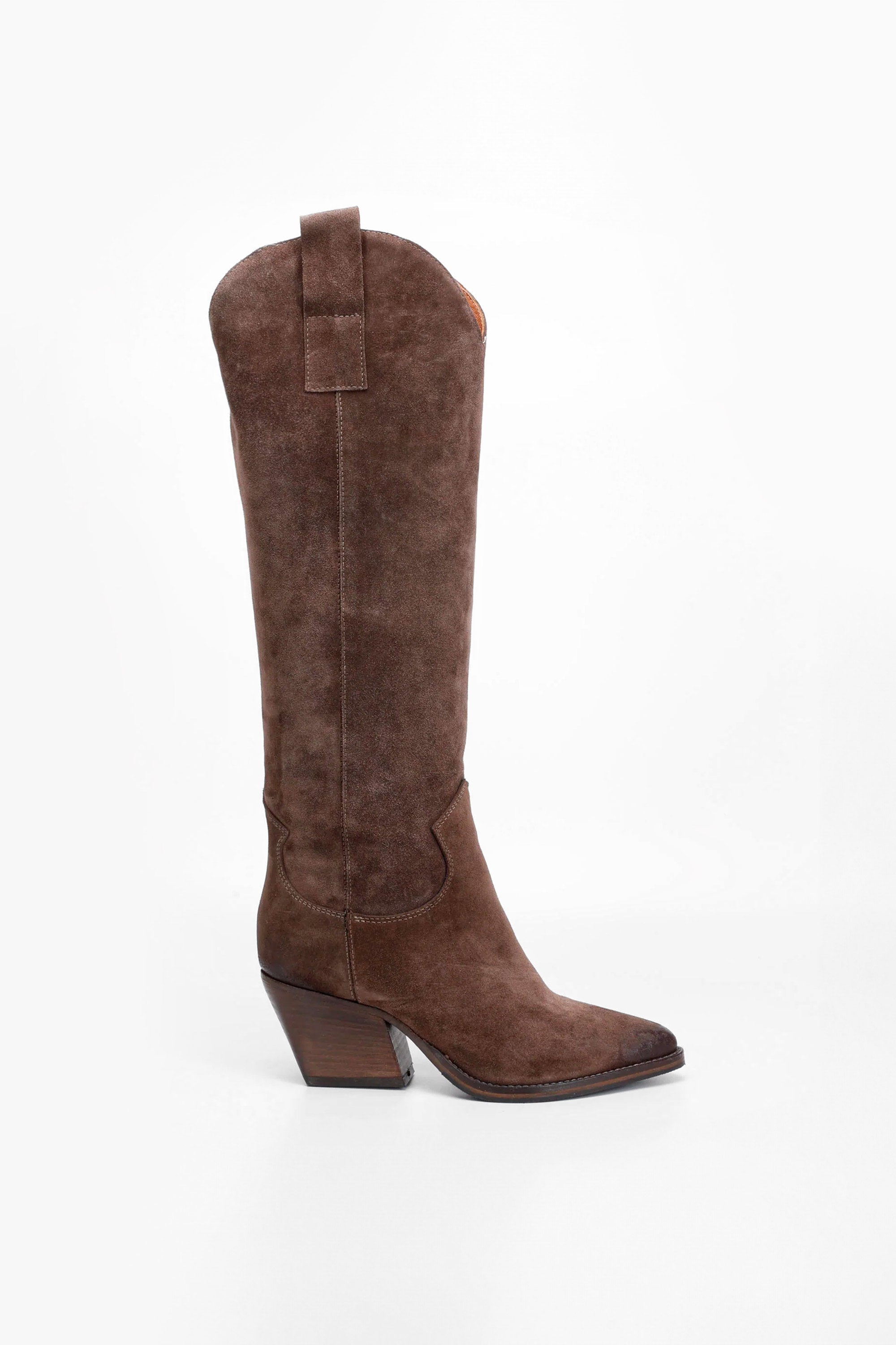 Hoher Wildlederstiefel in Braun Giuly