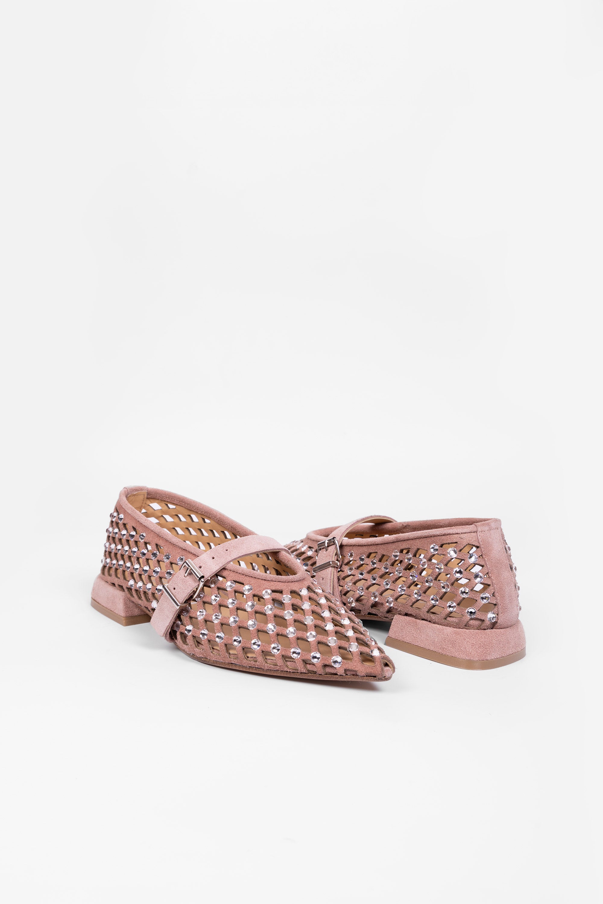 Ballerina In Camoscio Con Strass Jolie