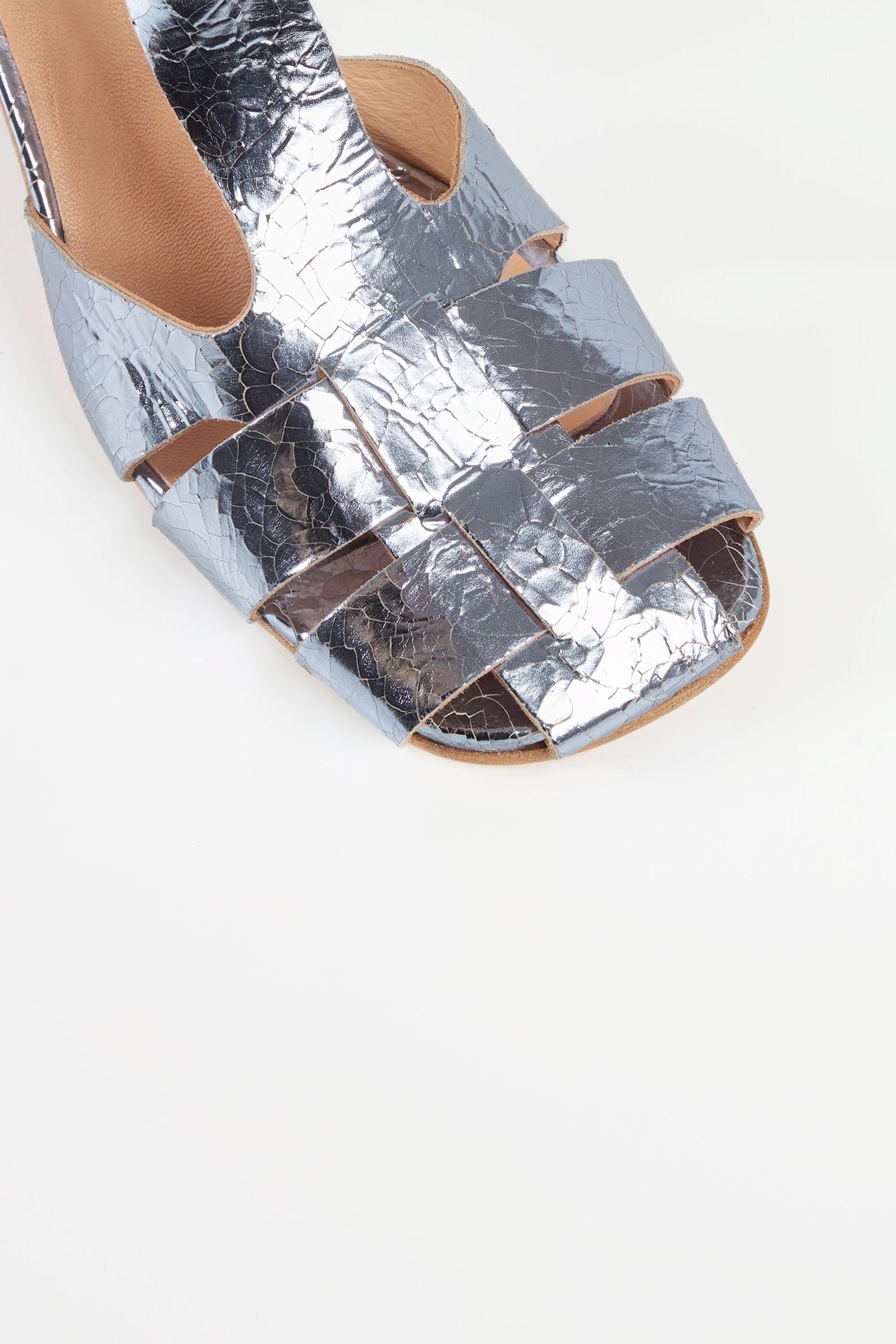 Sandalias de piel laminada Amelia