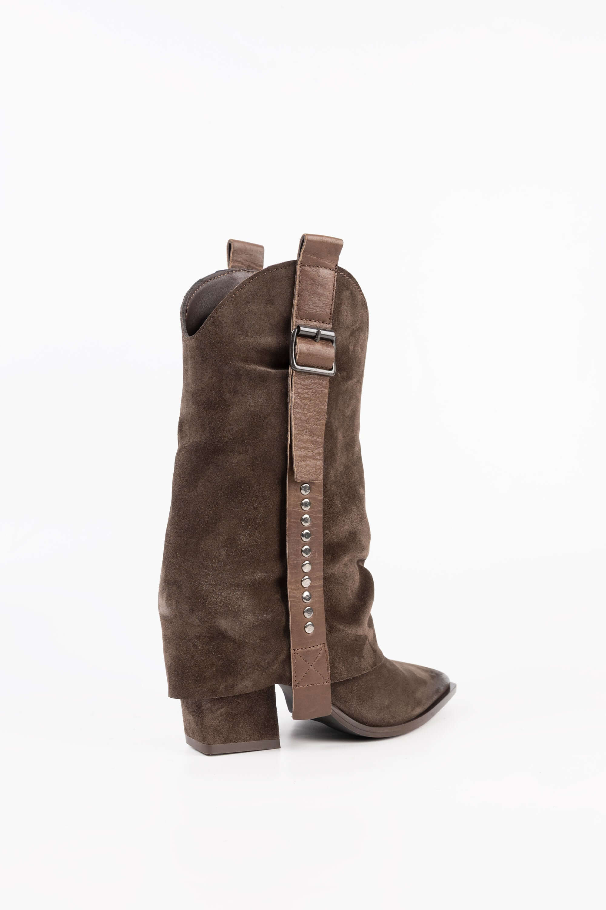 Stivaletti Texani in Camoscio con Borchie Penelope