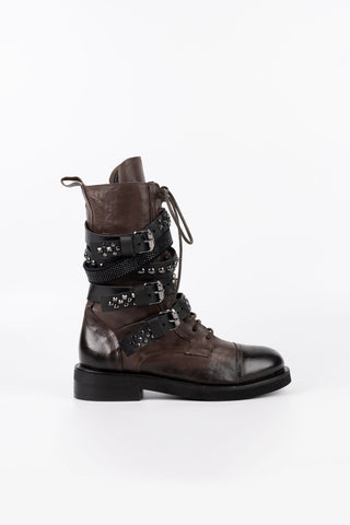 Leather Combat boots Ruby