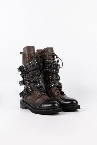 Botas militares de ante rubí