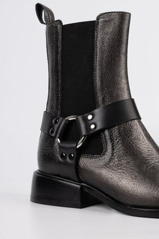 Scarlett laminated Leather Ankle Boots