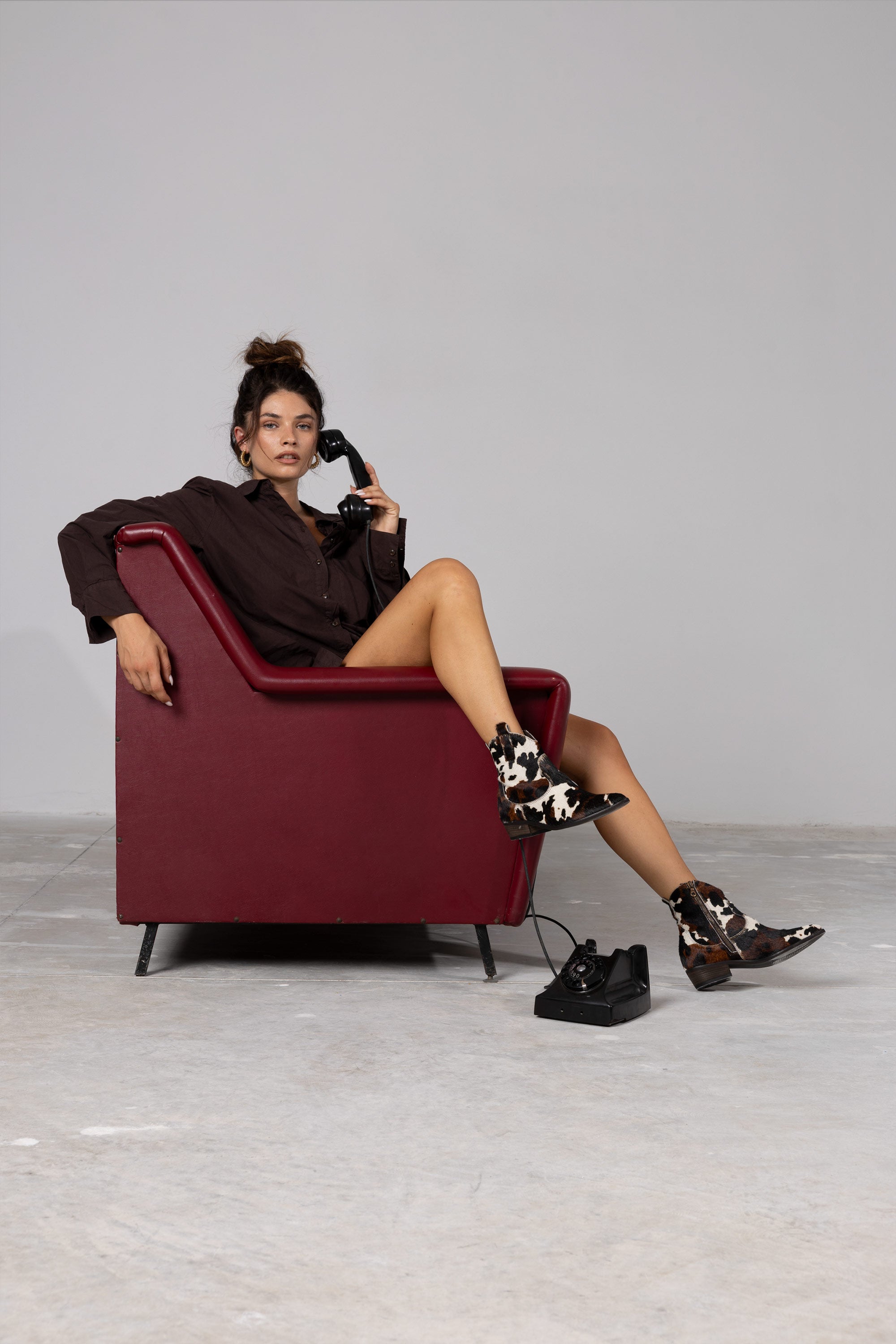 Leopard Print Leather Ankle Boots Giorgia