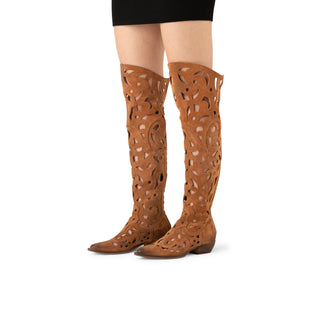 Chloe Brown Suede Texan Boots