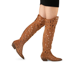 Chloe Braune texanische Wildlederstiefel