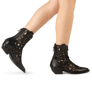 Botas Texanas De Piel Evelyn Negro