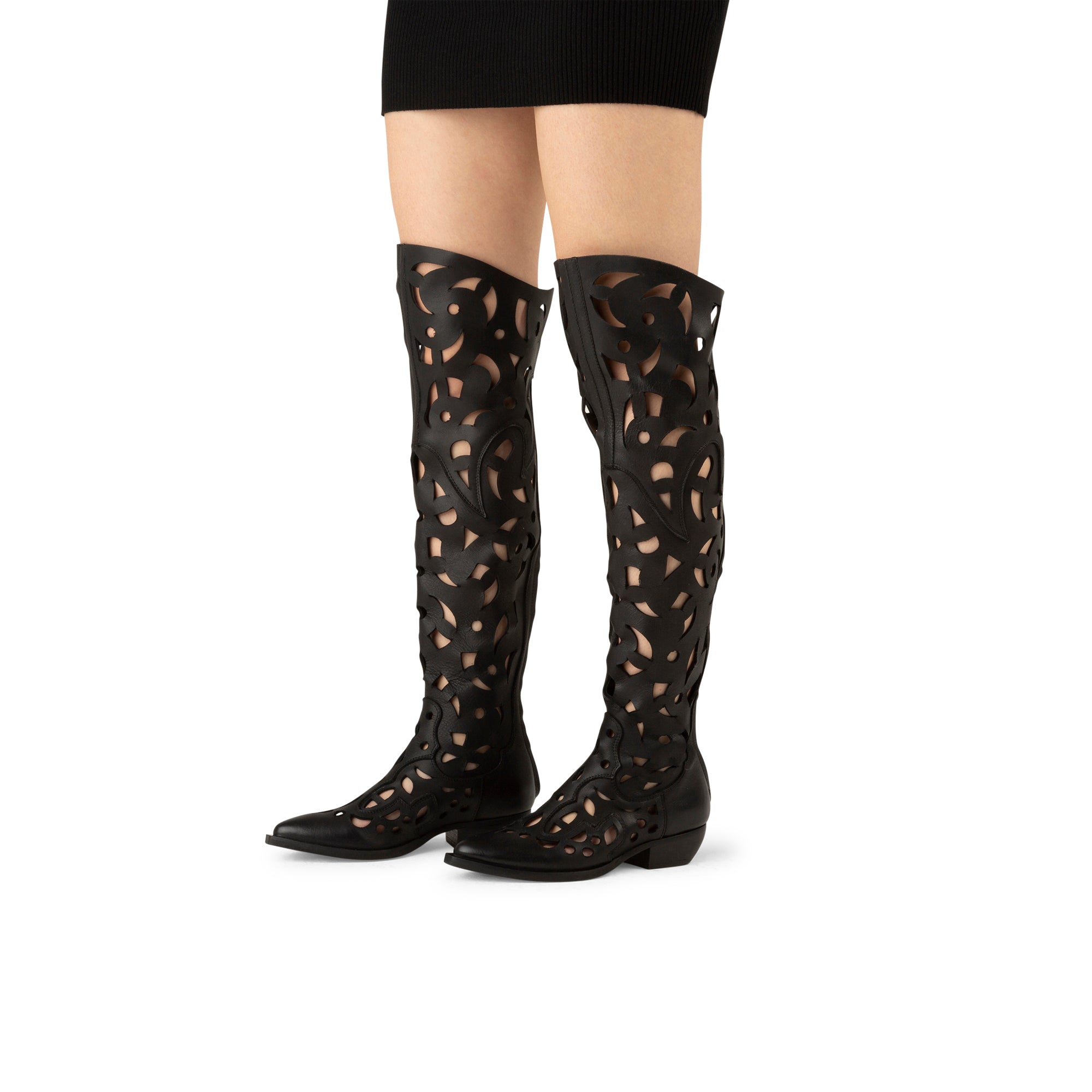 Stivali Texani In Pelle Chloe Neri
