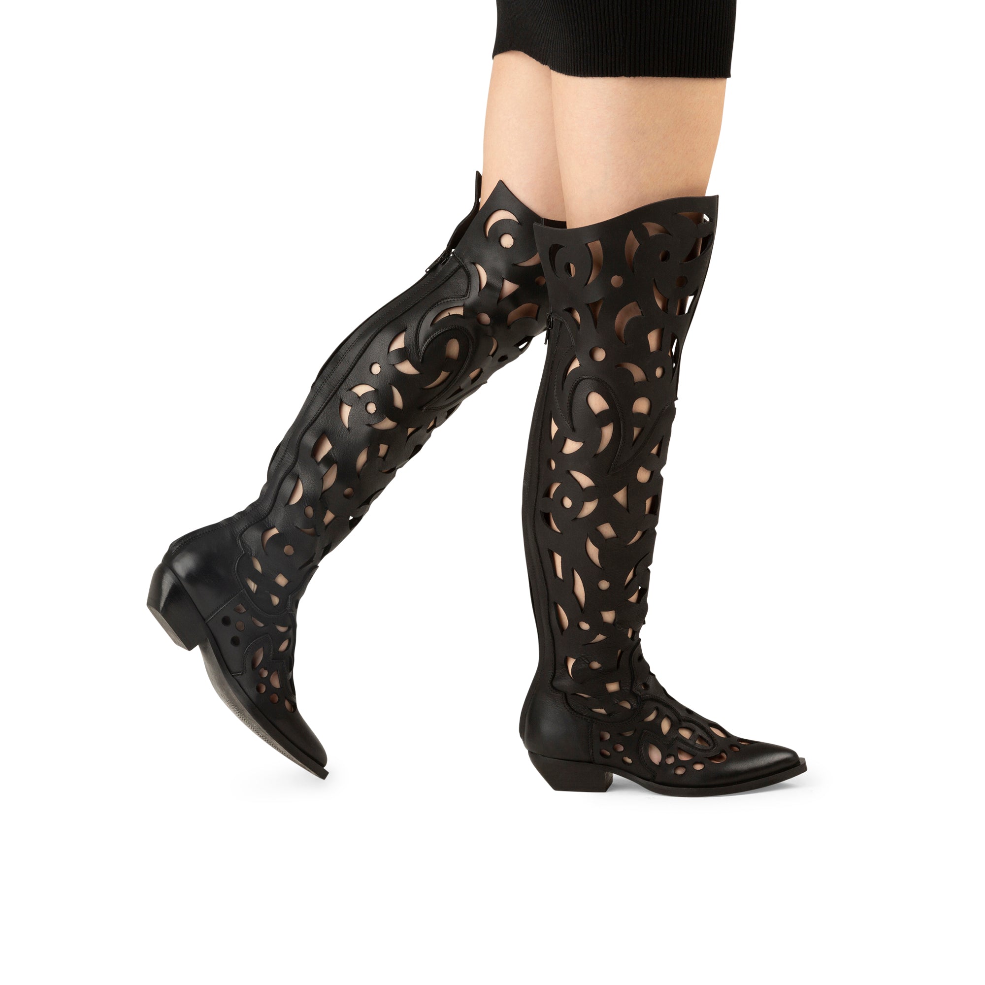 Stivali Texani In Pelle Chloe Neri