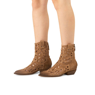 Evelyn Taupe Suede Texan Ankle Boots