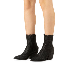 Bottes texanes en cuir Kelly noires