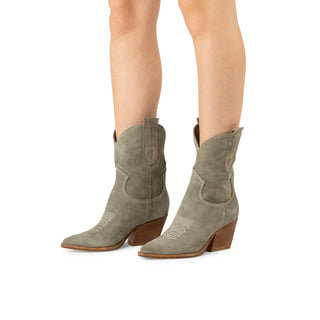 Kate Green Suede Texan Ankle Boots