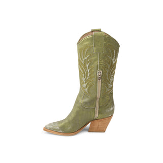 Victoria Green Leather Texan Boots