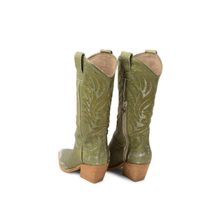 Victoria Green Leather Texan Boots