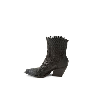 Bottes texanes en cuir Kelly noires