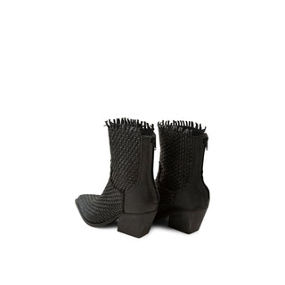 Bottes texanes en cuir Kelly noires