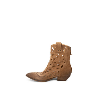 Evelyn Taupe Suede Texan Ankle Boots