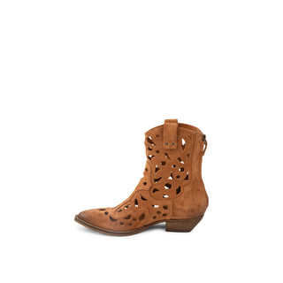 Brown Suede Texan Boots Evelyn