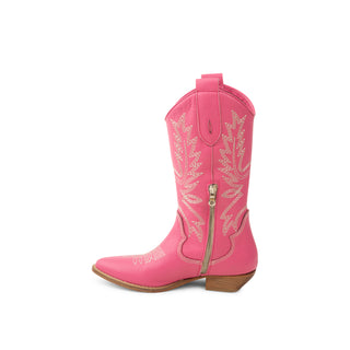 Emily Pink Leather Texan Boots