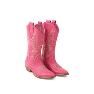 Emily Pink Leather Texan Boots