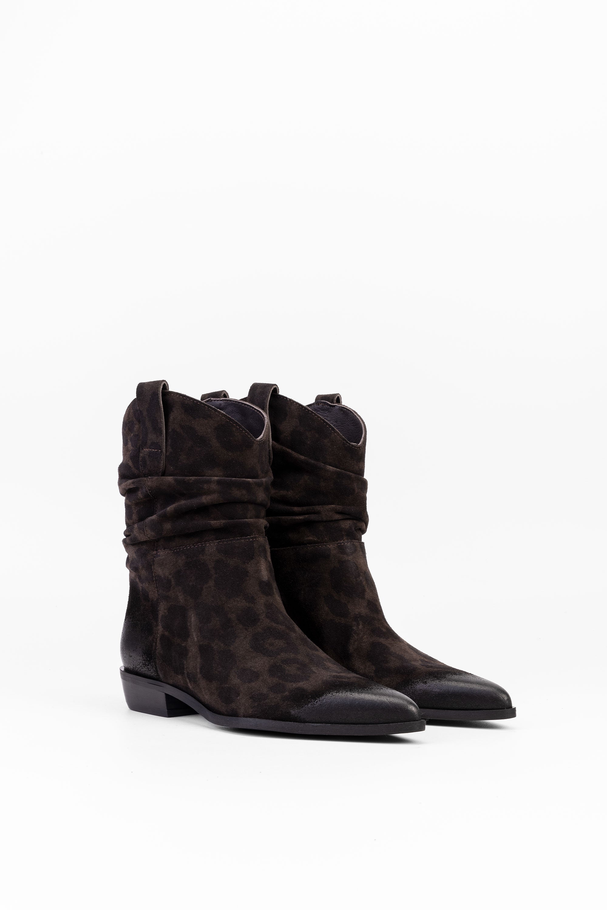 Stivaletti in Camoscio Celeste - Marrone