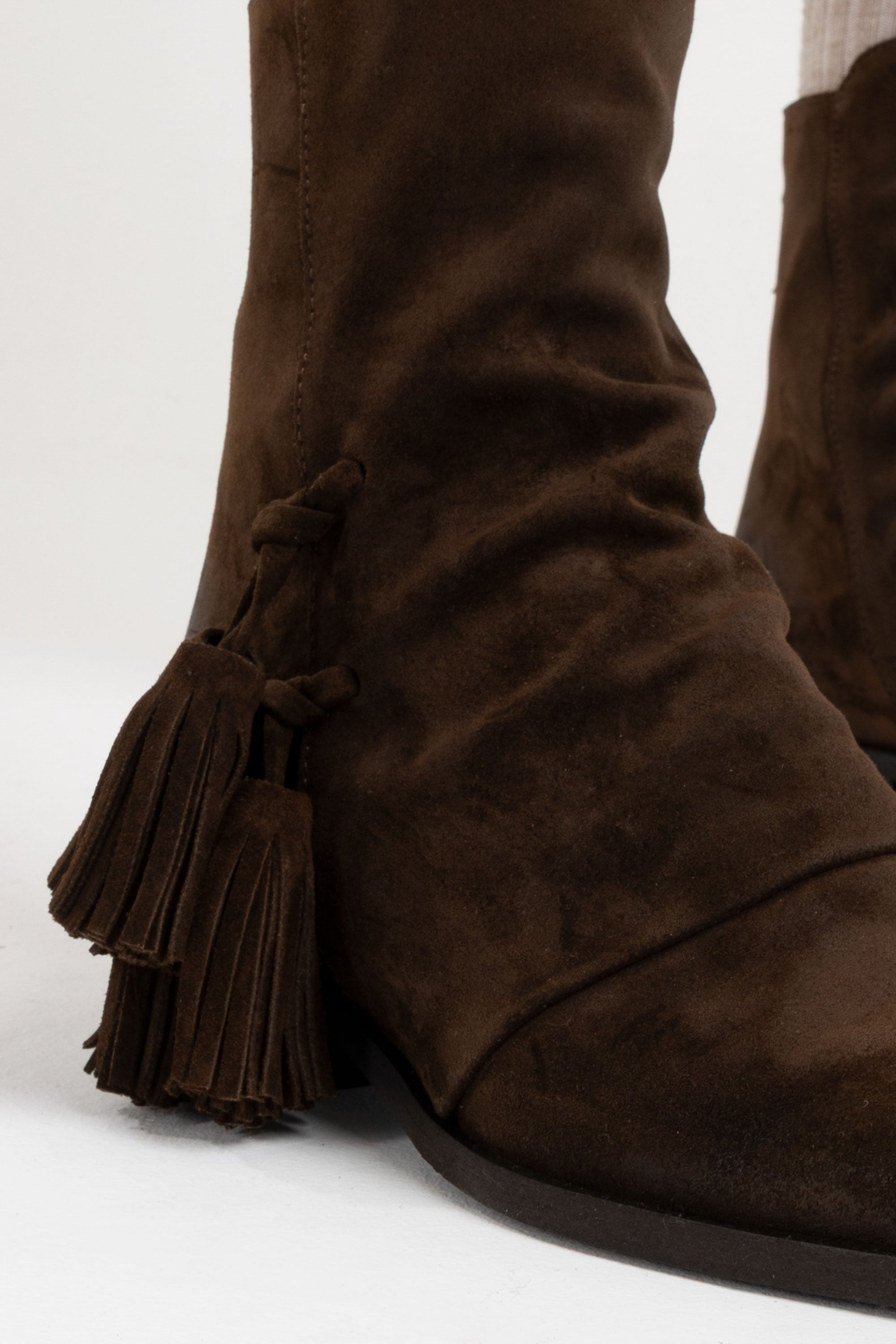 Botines Detalle Pompón en Ante Junia
