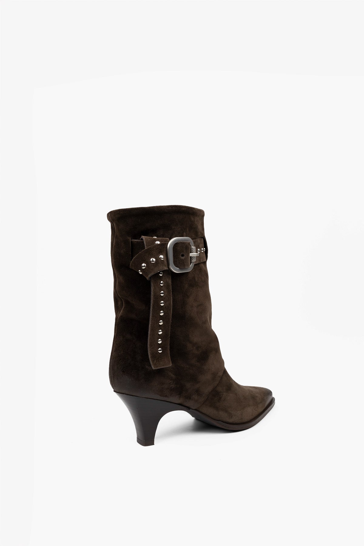 Botins Biker com Tachas em Camurça Lavinia