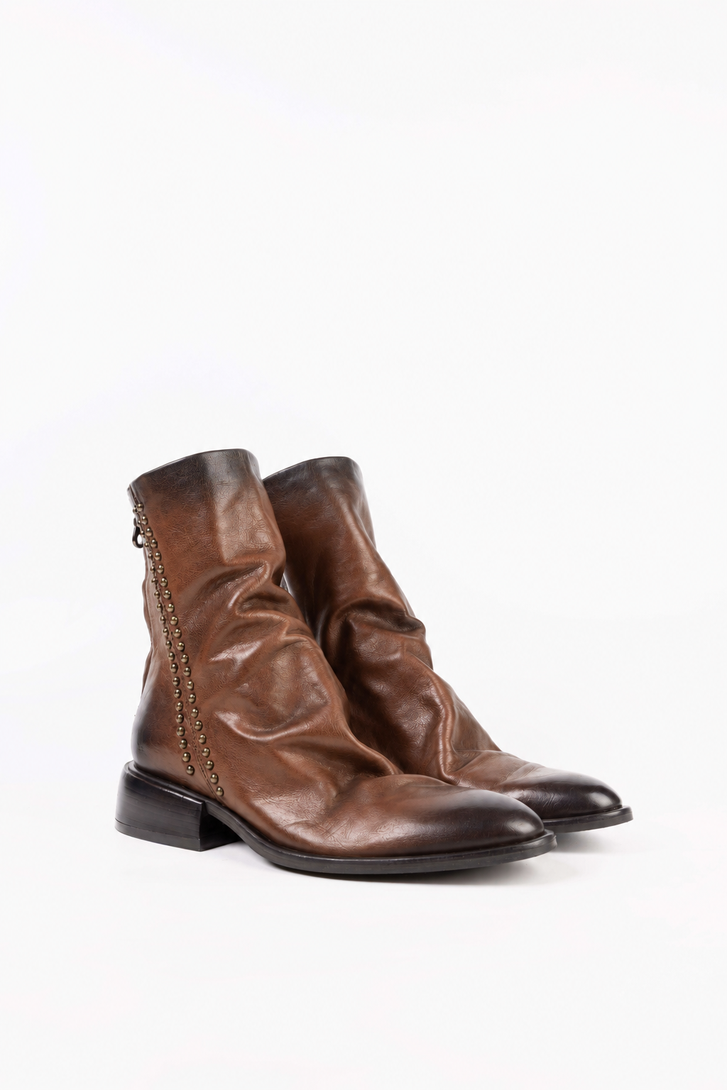 Matilde Studded Leather Ankle Boots