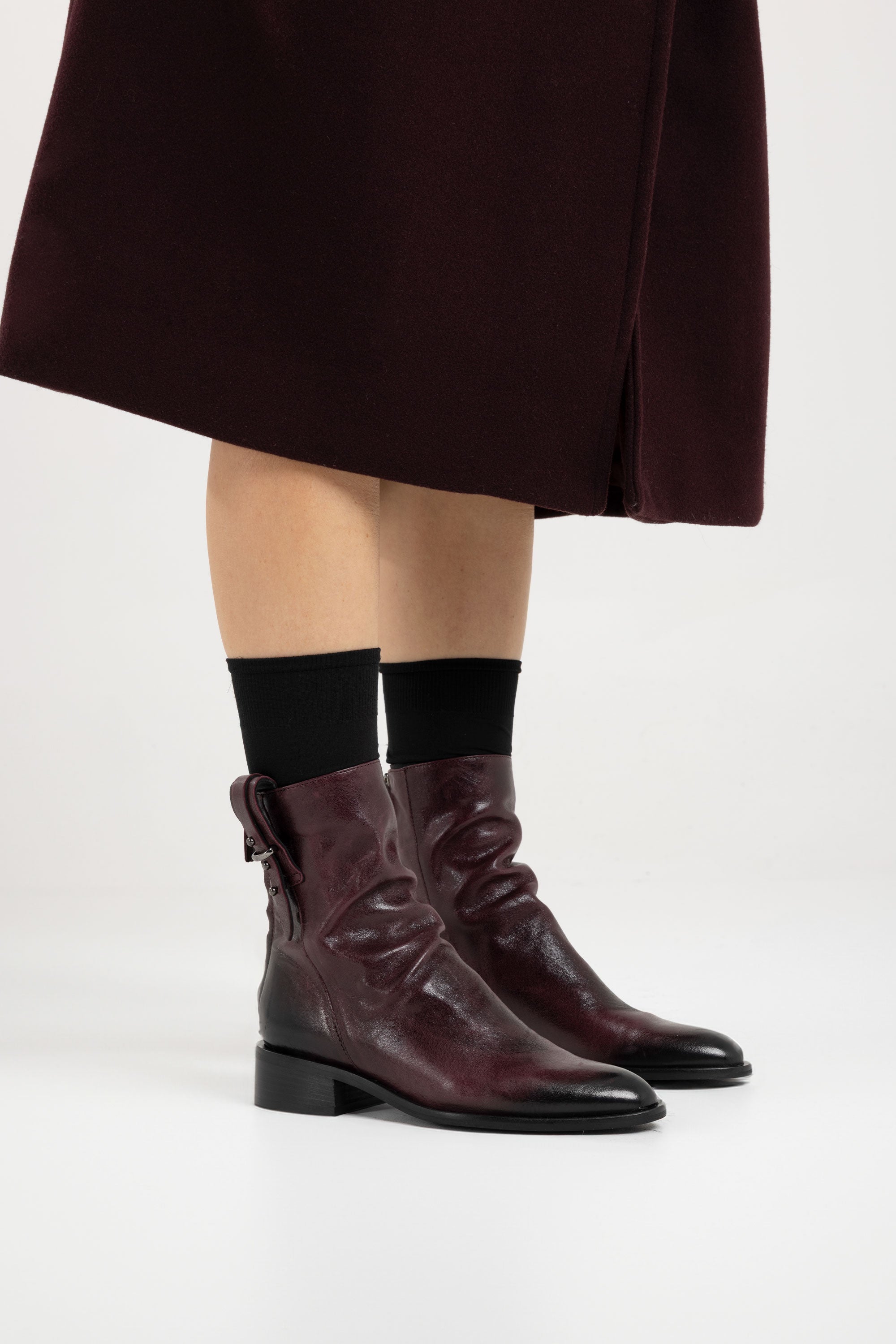 Stivaletti in Pelle Cheyenne - Bordeaux