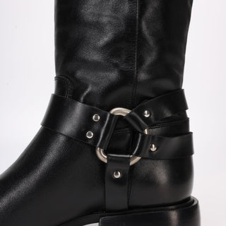 Botte en cuir noir Karen