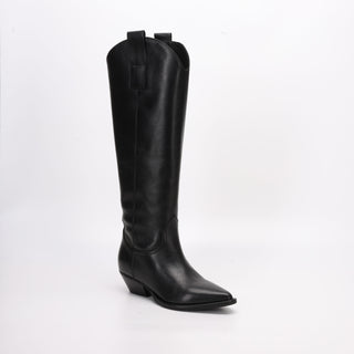 Bota Texana De Piel Negra Ingrid