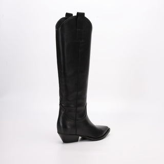 Bota Texana De Piel Negra Ingrid