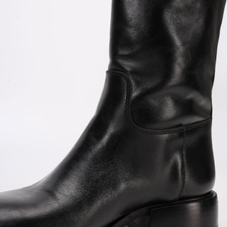 Bota de cuero negra Lise