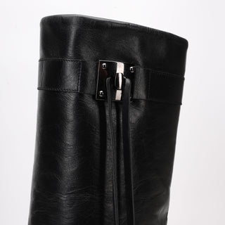 Iris Black Leather Boot