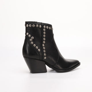 Black Eva leather ankle boot 