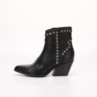 Black Eva leather ankle boot 