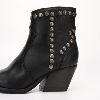 Black Eva leather ankle boot 