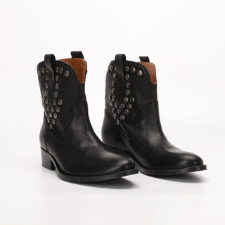 Laura Black Leather Ankle Boot 