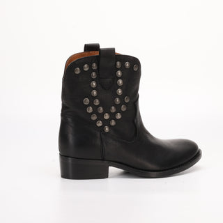 Laura Black Leather Ankle Boot 