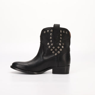 Laura Black Leather Ankle Boot 