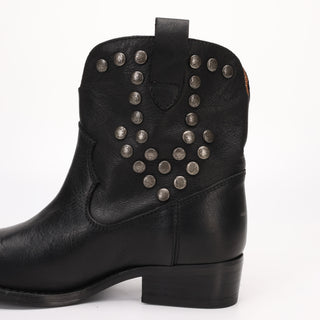 Laura Black Leather Ankle Boot 