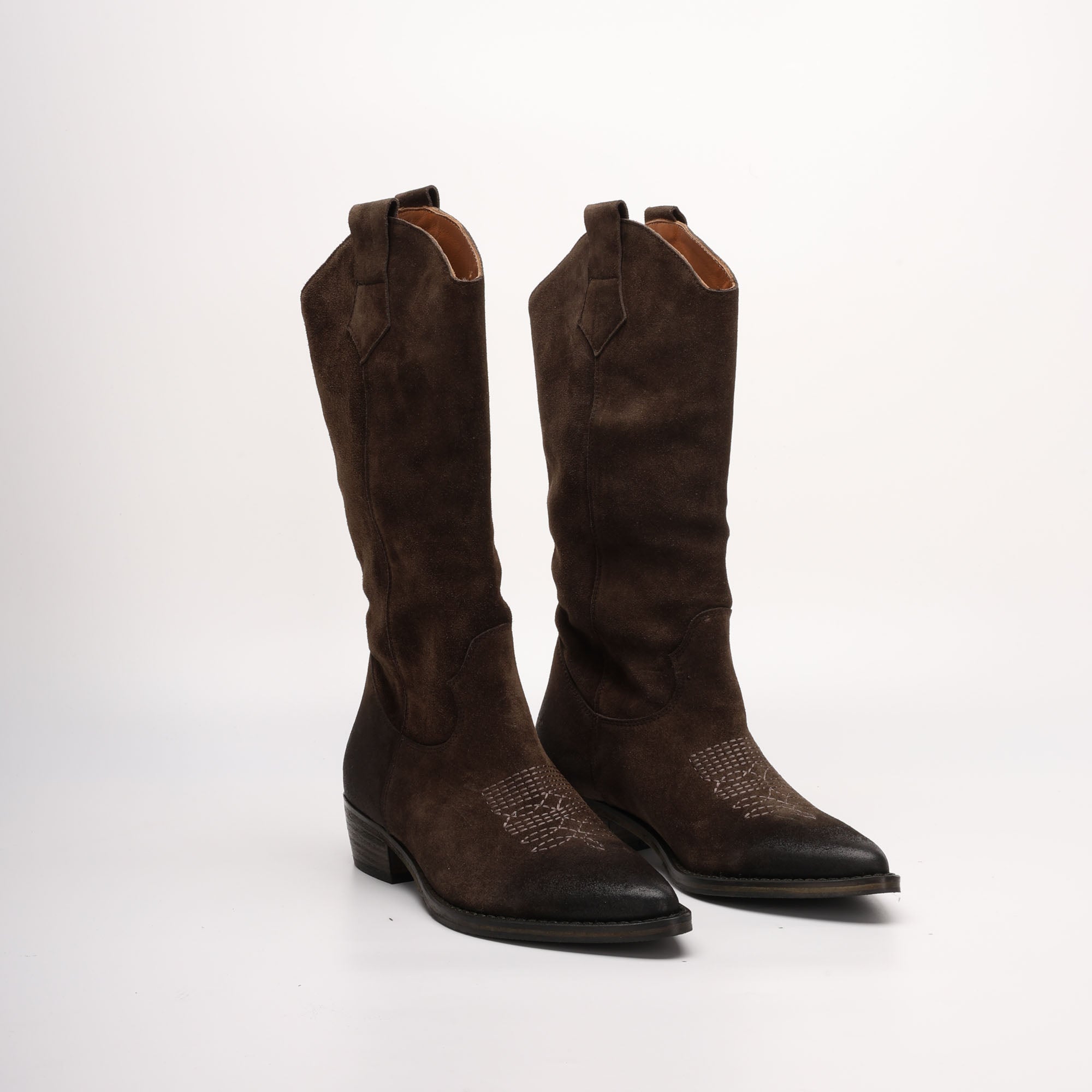 Stivale Texano in Camoscio Luisa Marrone