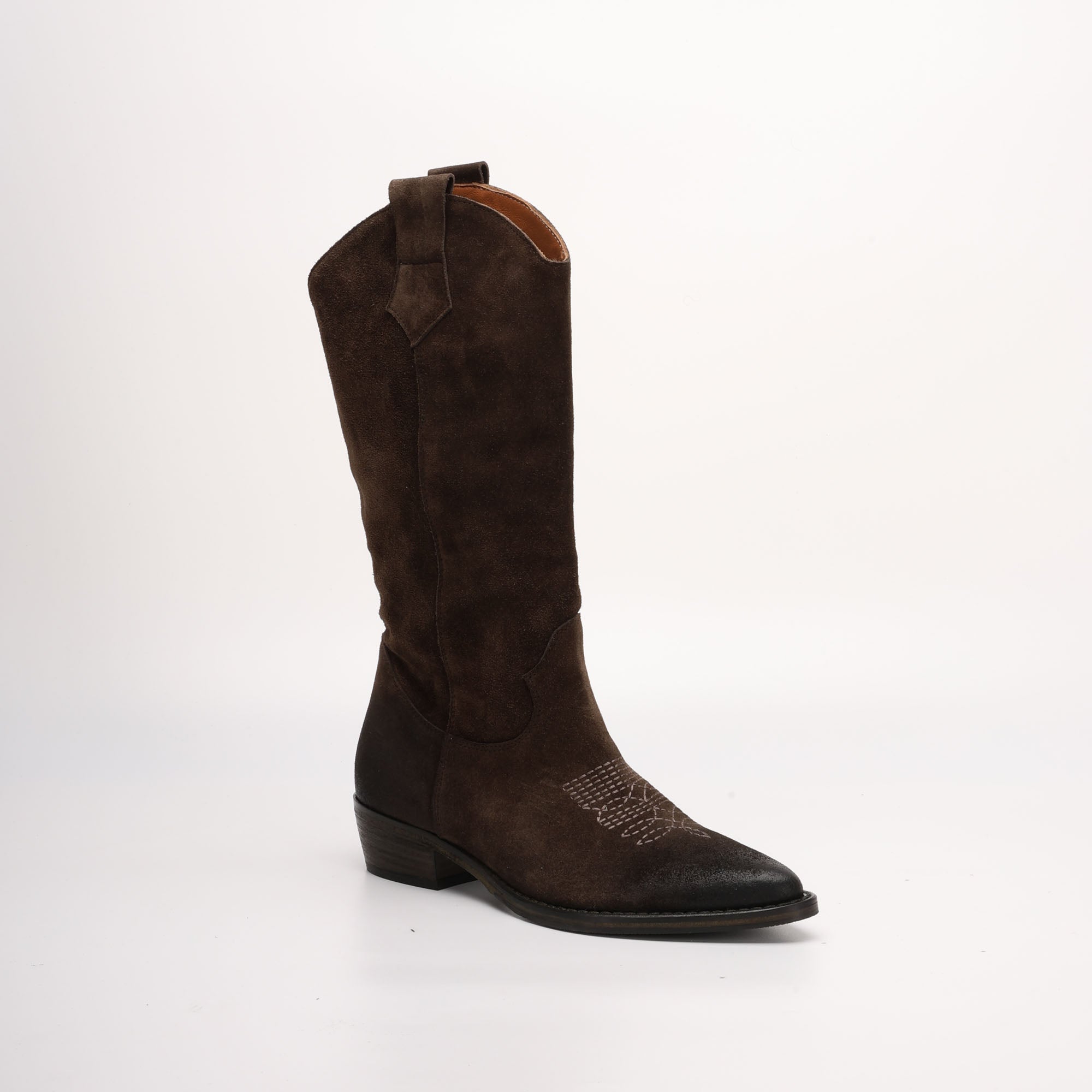 Stivale Texano in Camoscio Luisa Marrone